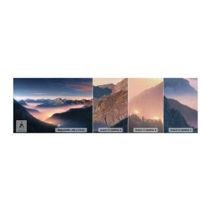 Fototapeten Muster Premium Canvas - Licht in den Tälern - Landschaft, Berge, Wald - 100x30 cm