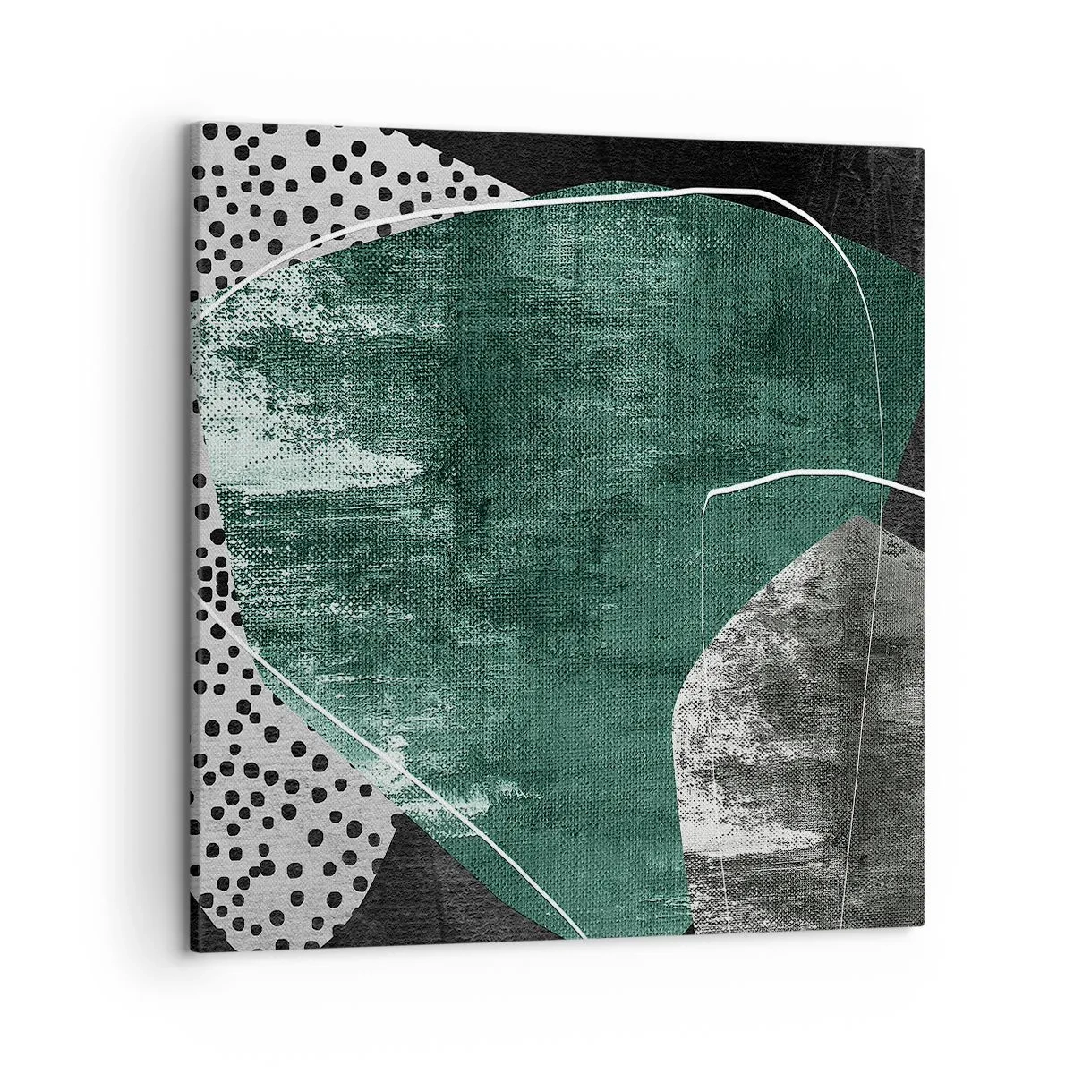 Bild auf Leinwand - Leinwandbild - Bunte Abstraktion mit Blattgold - 50x50 cm