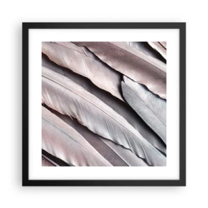 Poster in einem schwarzem Rahmen - In rosa Silber - 40x40 cm