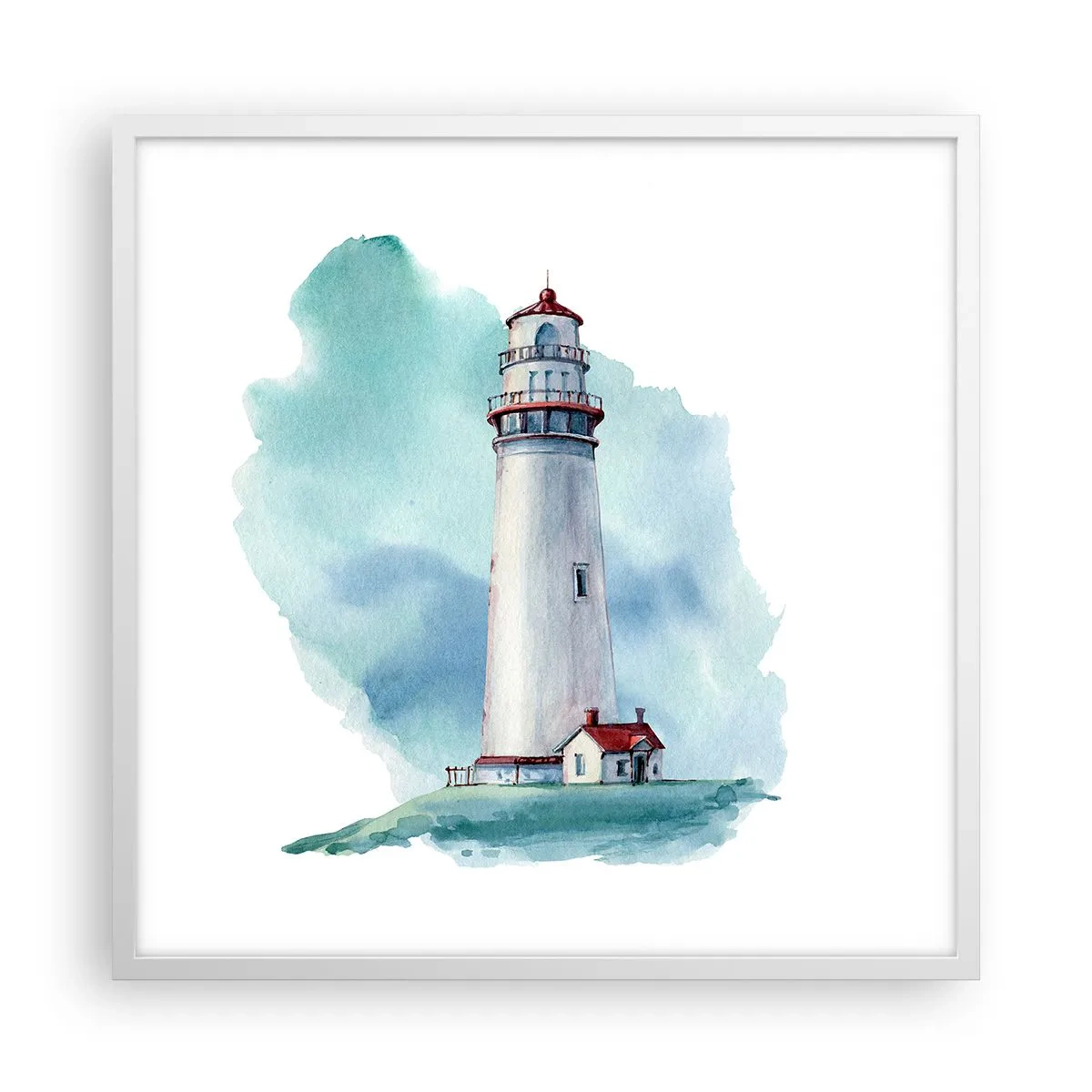 Poster in einem weißen Rahmen - Sanfte Schwester vom Blau - 60x60 cm