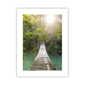 Poster - Über das azurblaue Wasser zum azurblauen Wald - 30x40 cm