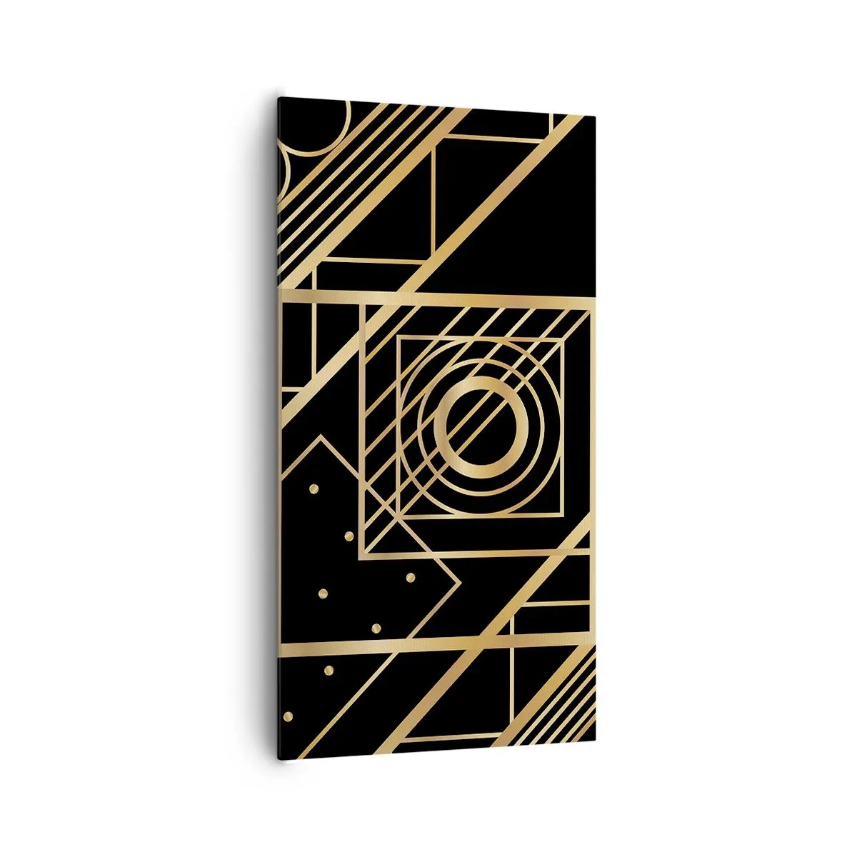 Bild auf Leinwand - Leinwandbild - Goldene Geometrie - 65x120 cm