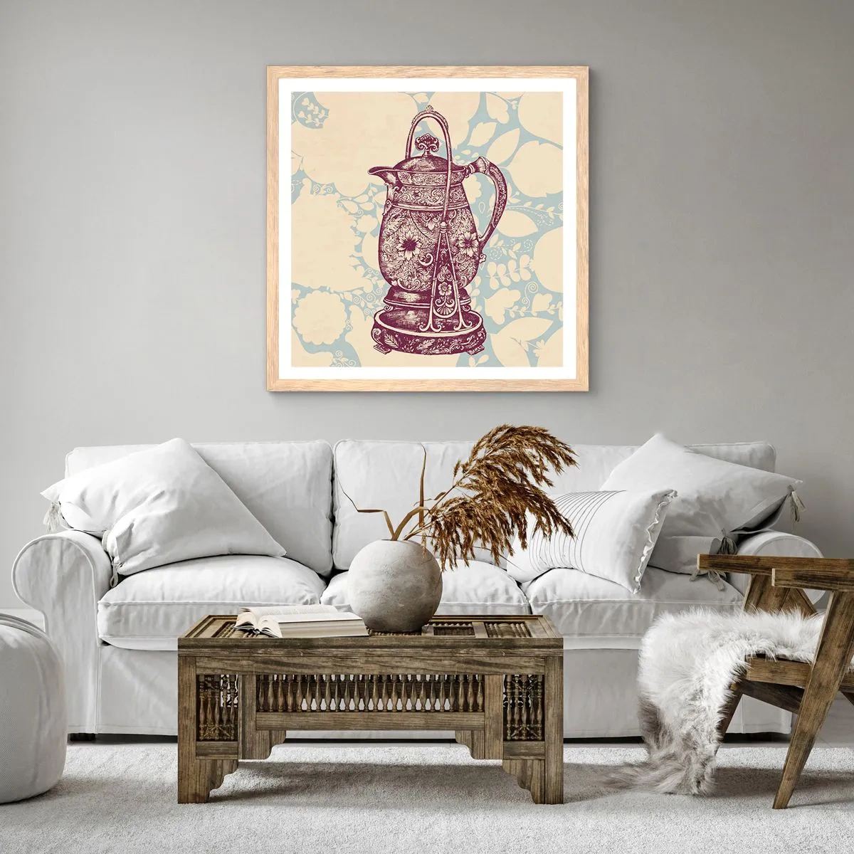 Poster in einem Rahmen aus heller Eiche - Schönheit des Alltags - 40x40 cm