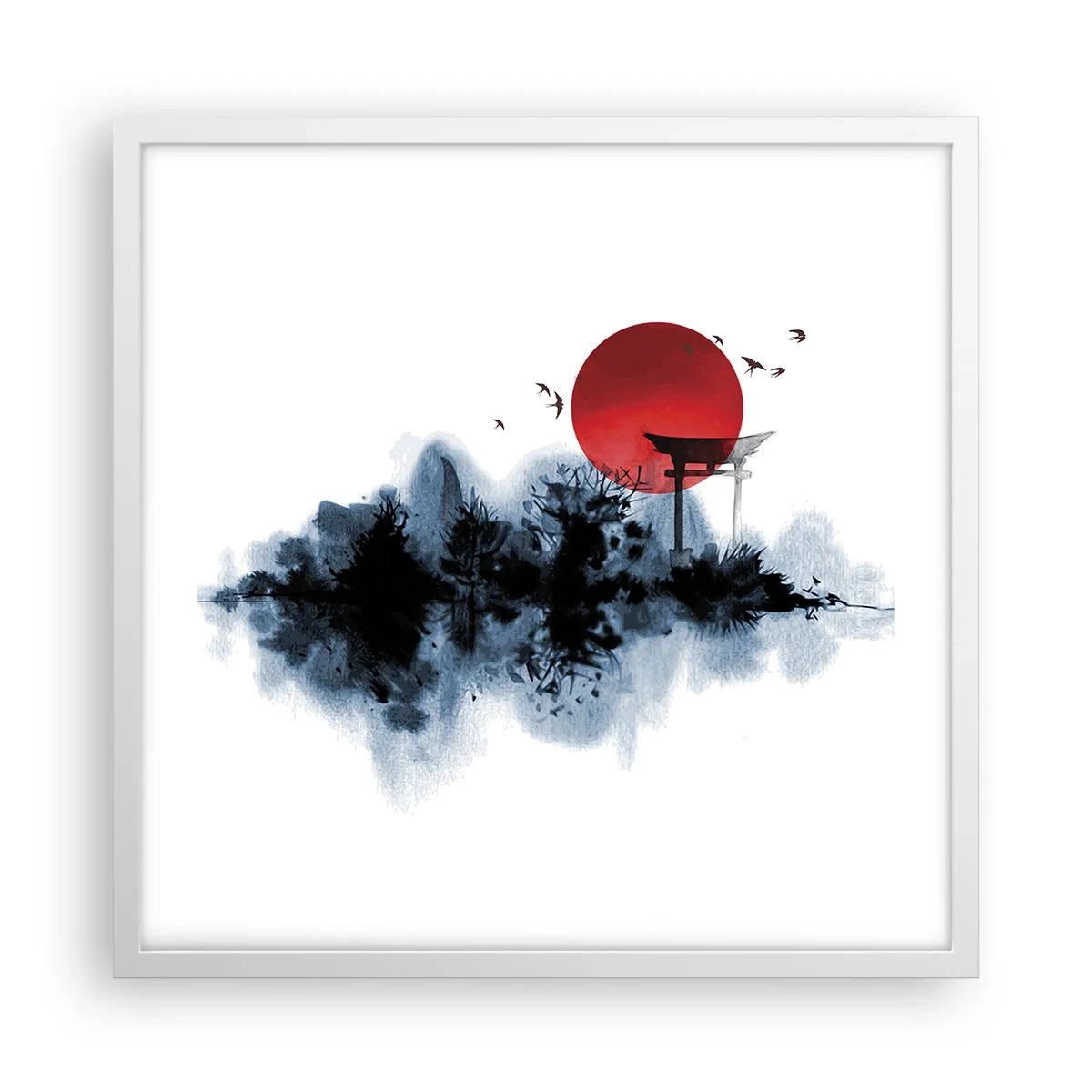 Poster in einem weißen Rahmen - Japanische Sicht - 50x50 cm