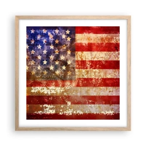 Poster in einem Rahmen aus heller Eiche - Ruhm verblasst nicht - 50x50 cm