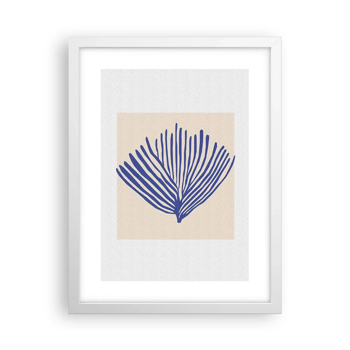 Poster in einem weißen Rahmen - Blauer Fächer - 30x40 cm