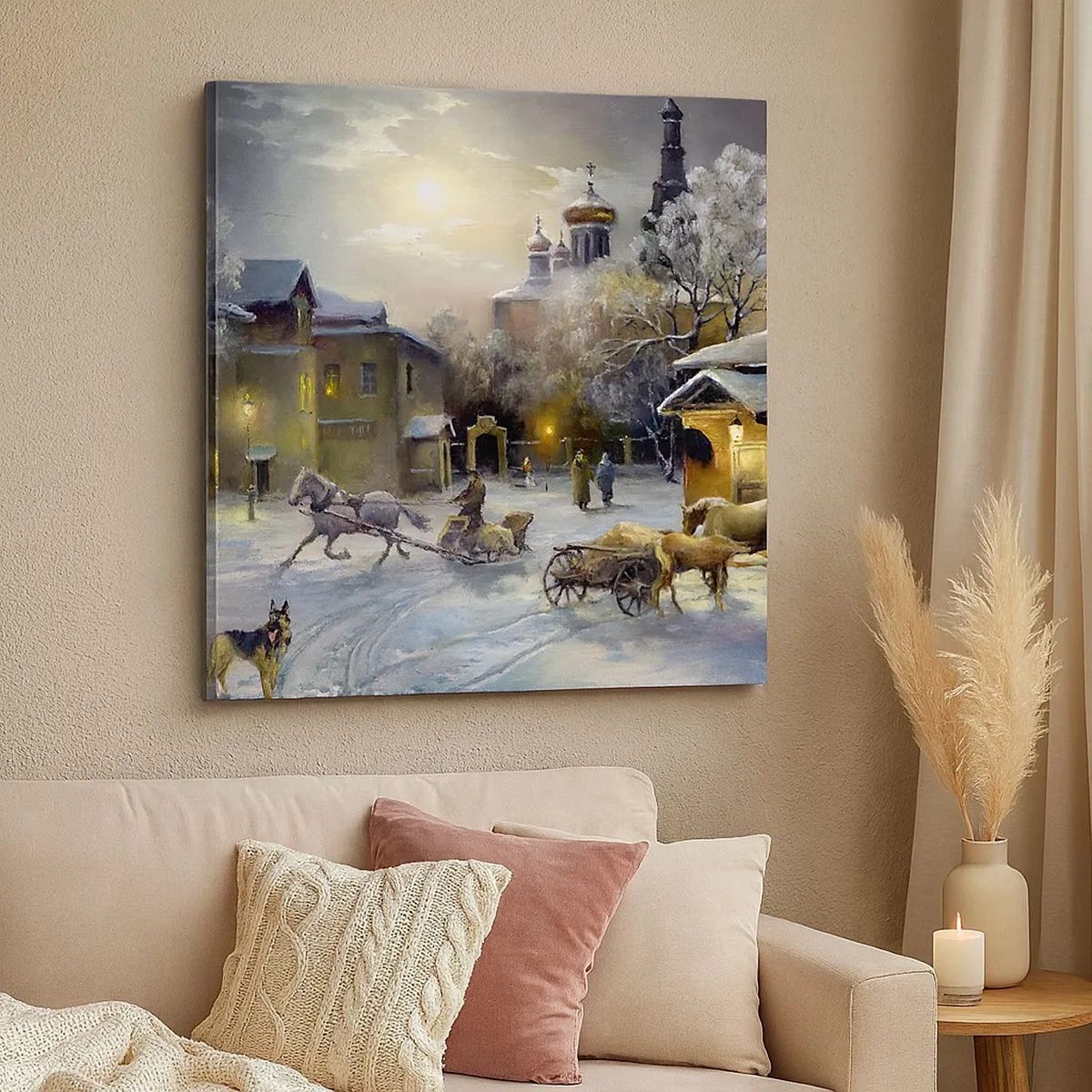 Bild auf Leinwand - Leinwandbild - Die Magie des russischen Winters - 30x30 cm