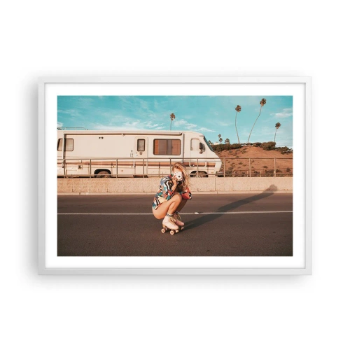 Poster in einem weißen Rahmen - Lächel bitte! - 70x50 cm