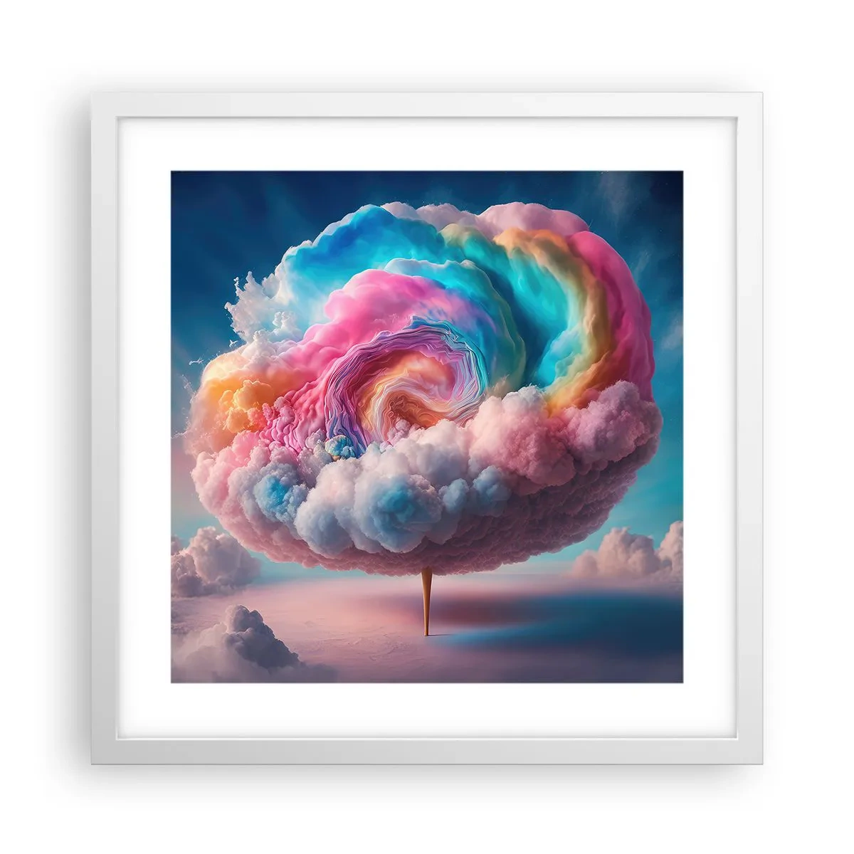 Poster in einem weißen Rahmen - Traum von einem Vergnügungspark - 40x40 cm