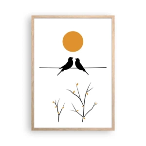 Poster in einem Rahmen aus heller Eiche - Abend der Nachtigallen - 50x70 cm