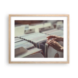 Poster in einem Rahmen aus heller Eiche - Auf der Suche nach Emotionen - 50x40 cm