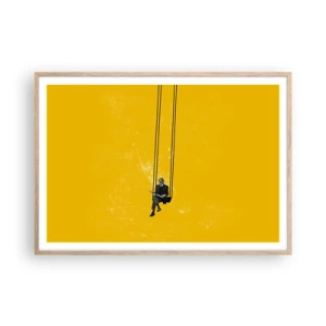 Poster in einem Rahmen aus heller Eiche - Tag wie jeder andere - 100x70 cm