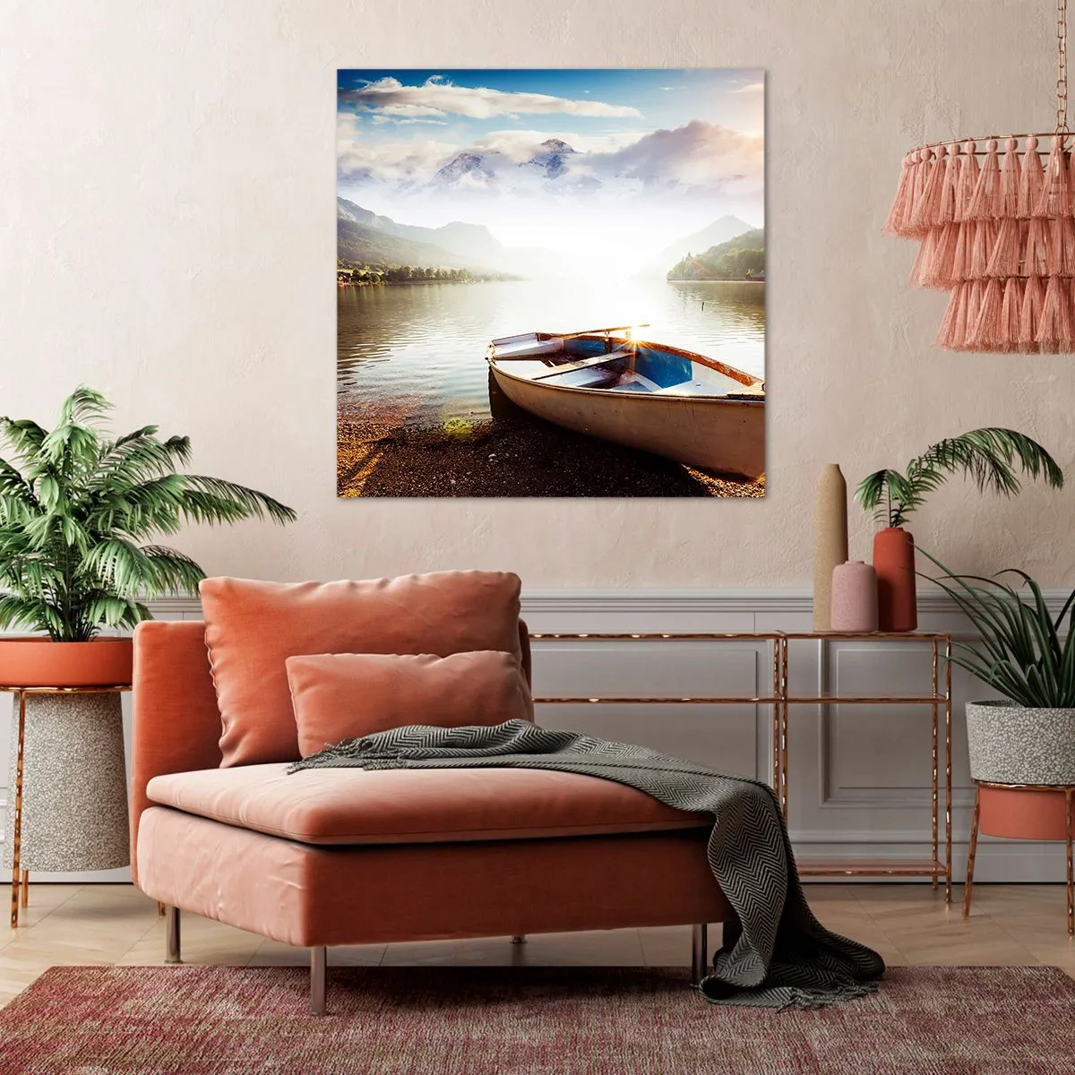 Bild auf Leinwand - Leinwandbild - Am tollen und klaren Wasser - 70x70 cm