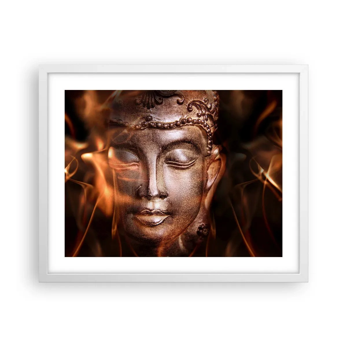 Poster in einem weißen Rahmen - Es existiert nur hier und jetzt - 50x40 cm