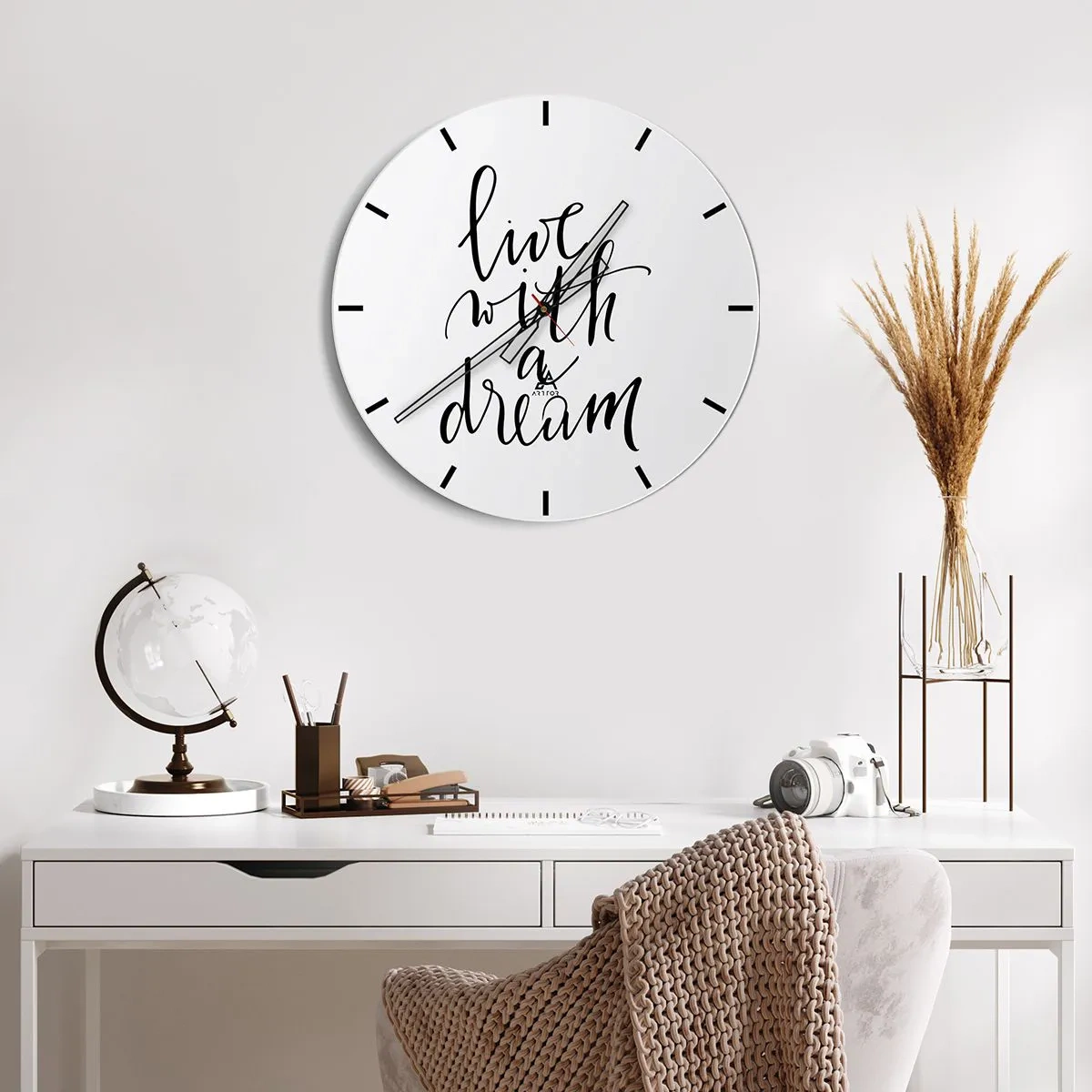 Wanduhr - Glasuhr - Na sicher - 40x40 cm