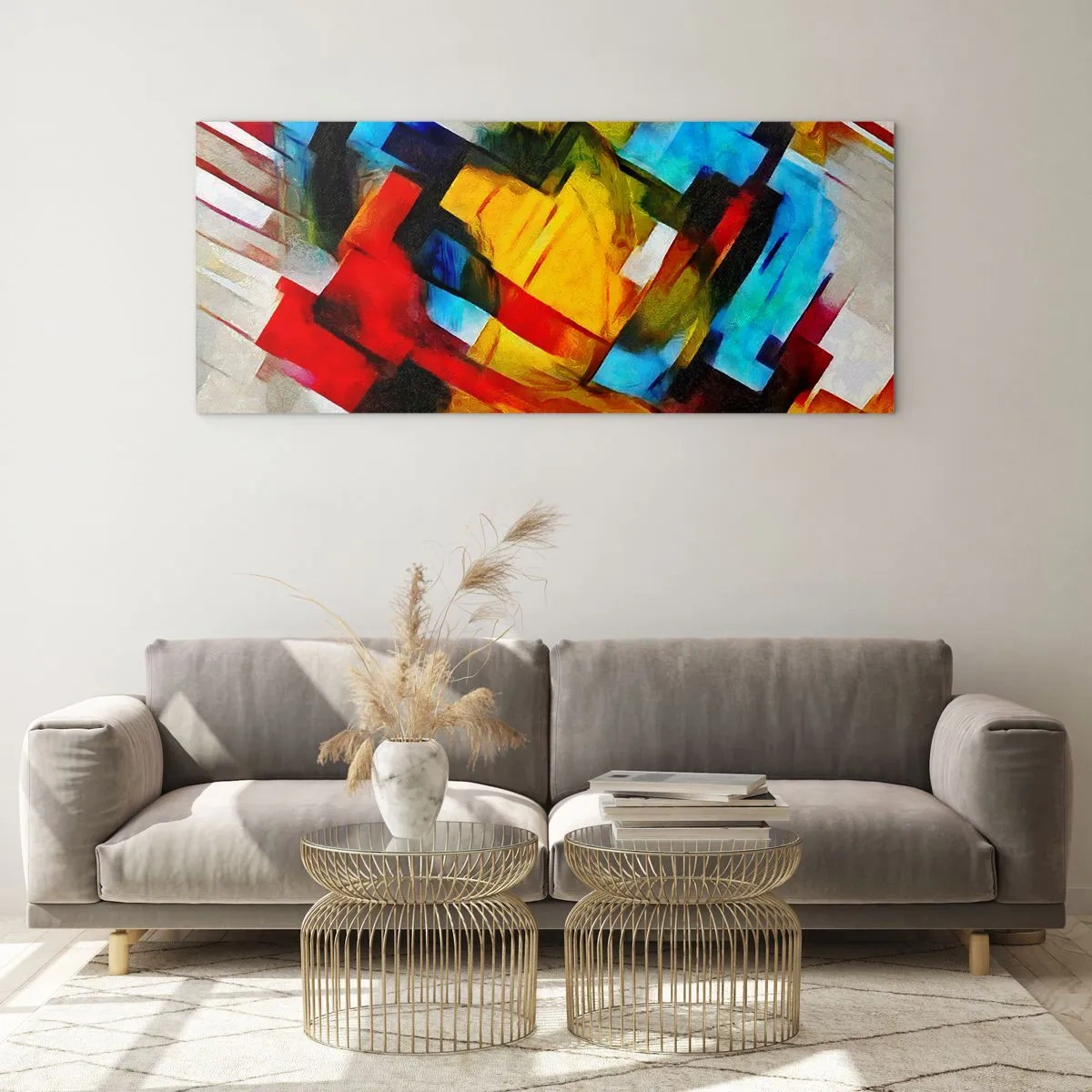 Glasbild - Bild auf glas - Ein bunter Interleaver - 90x30 cm