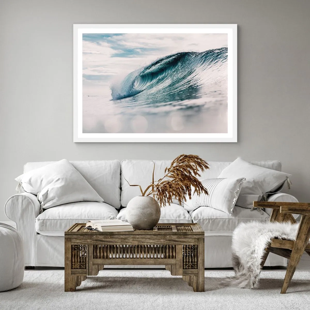 Poster in einem weißen Rahmen - Wasserspitze - 30x30 cm