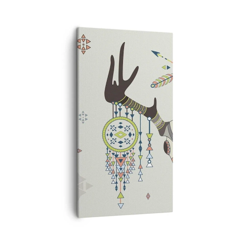 Bild auf Leinwand - Leinwandbild - Indische Jägertrophäe - 45x80 cm