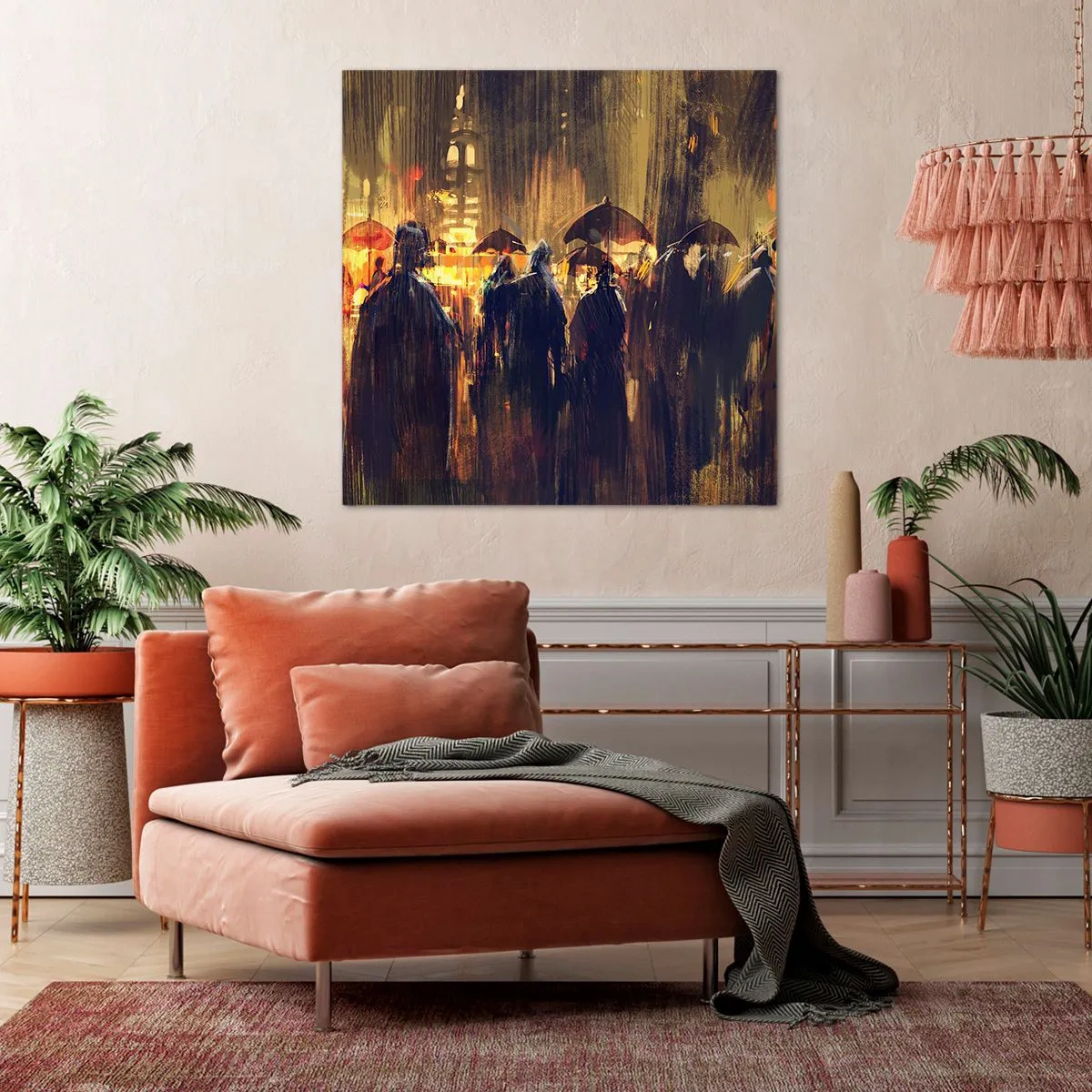 Bild auf Leinwand - Leinwandbild - Anhänger des Regens - 40x40 cm