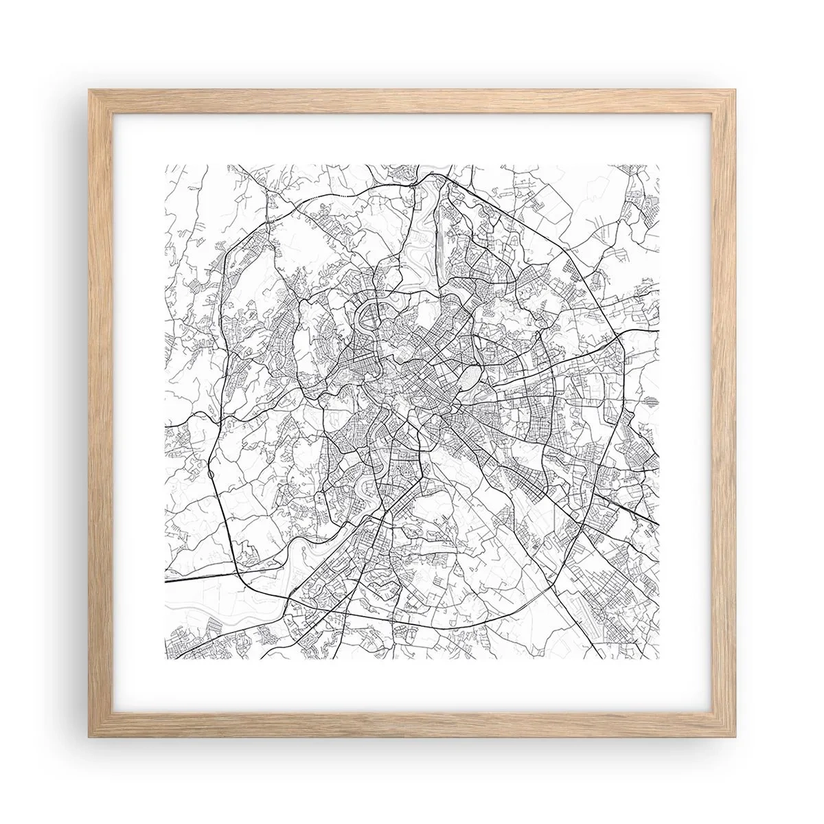 Poster in einem Rahmen aus heller Eiche - Römischer Kreis - 40x40 cm