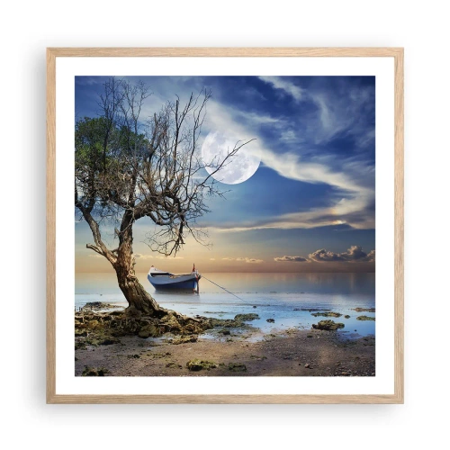 Poster in einem Rahmen aus heller Eiche - Ist das das Ende oder der Anfang? - 60x60 cm