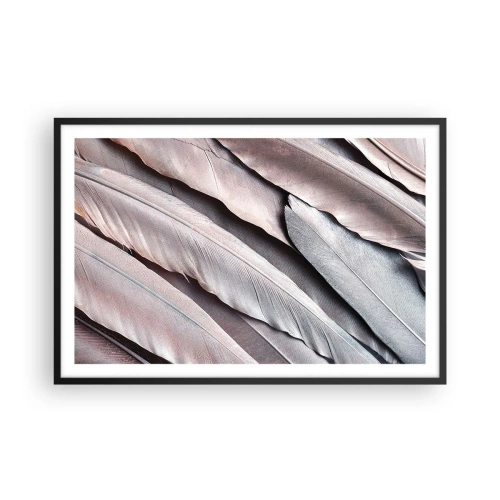 Poster in einem schwarzem Rahmen - In rosa Silber - 91x61 cm