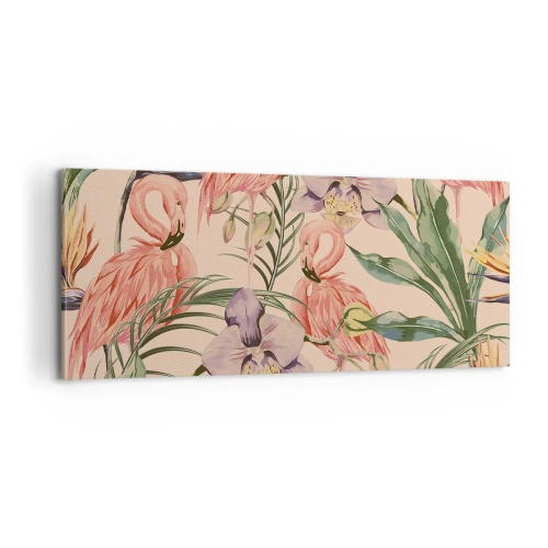 Bild auf Leinwand - Leinwandbild - Rosa Ballett in Blumen - 100x40 cm