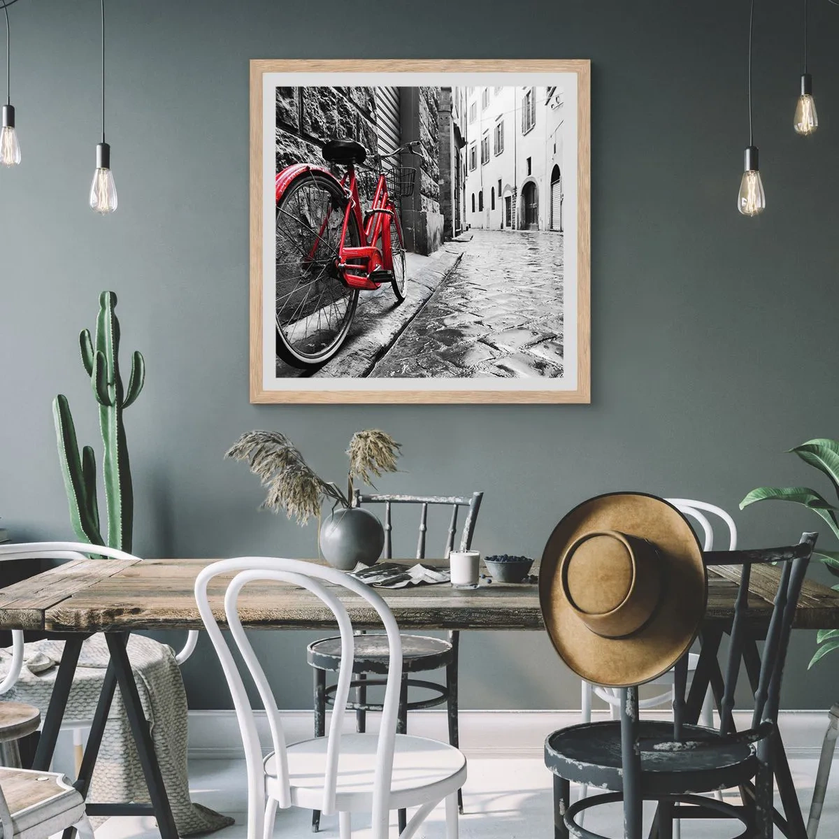 Poster in einem Rahmen aus heller Eiche - Wahre Schönheit wird nicht alt - 40x40 cm