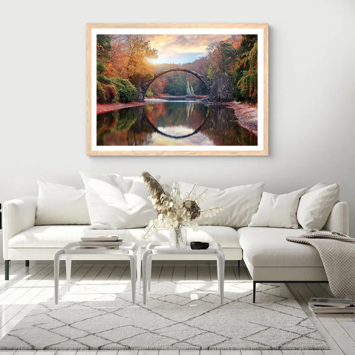 Poster in einem Rahmen aus heller Eiche - Auf der anderen Seite des Spiegels - 100x70 cm