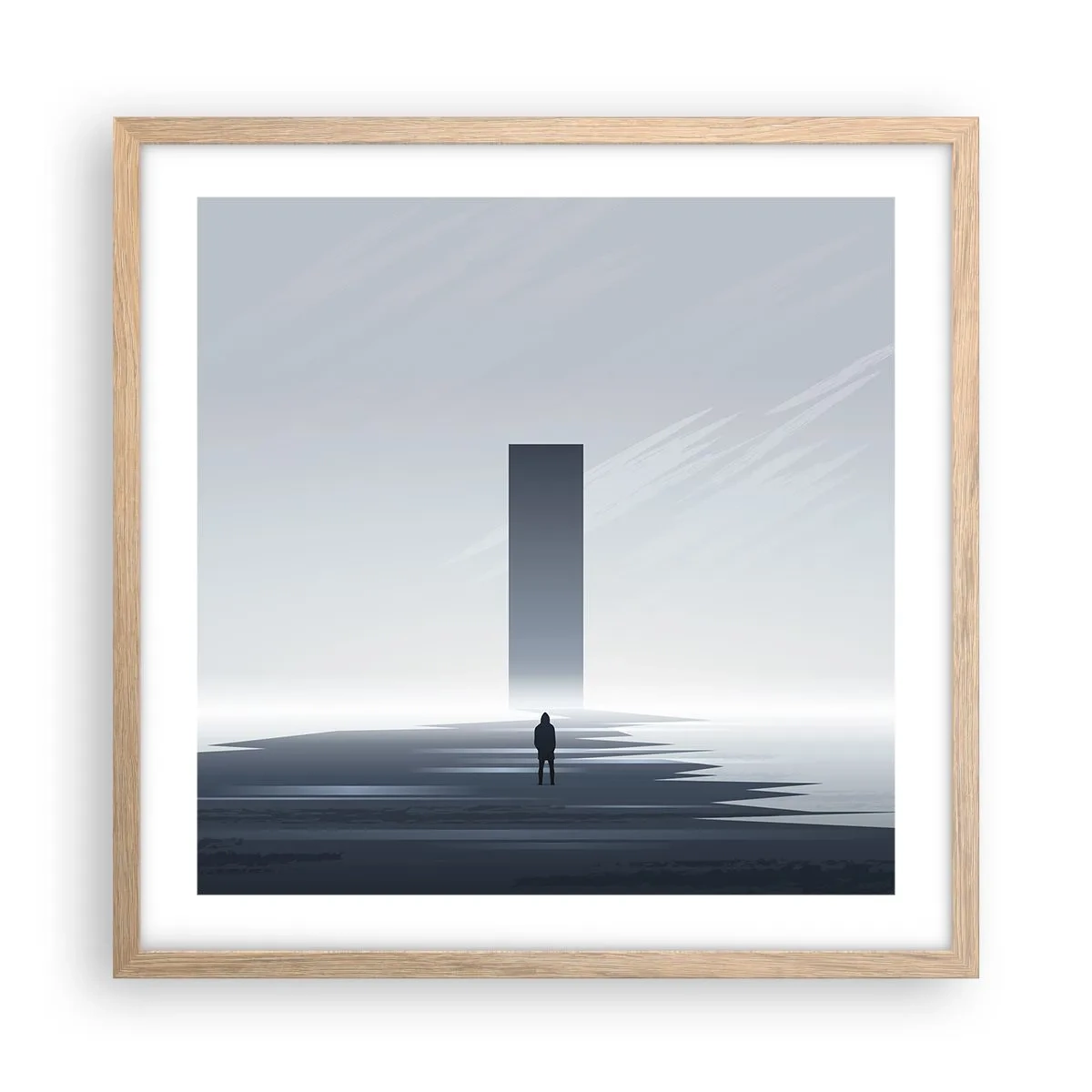 Poster in einem Rahmen aus heller Eiche - Chance oder Bedrohung? - 50x50 cm