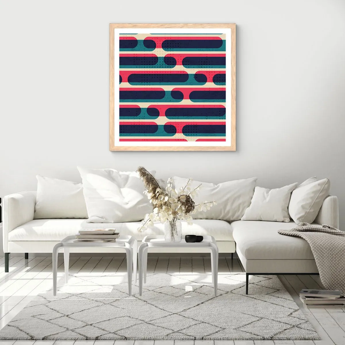 Poster in einem Rahmen aus heller Eiche - In die Tiefe und vorwärts - 50x50 cm