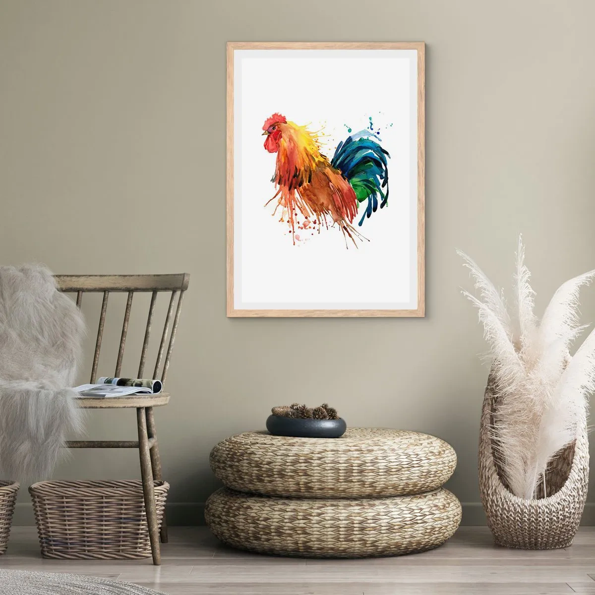 Poster in einem Rahmen aus heller Eiche - Königliches Gewand, königlicher Stolz - 40x50 cm