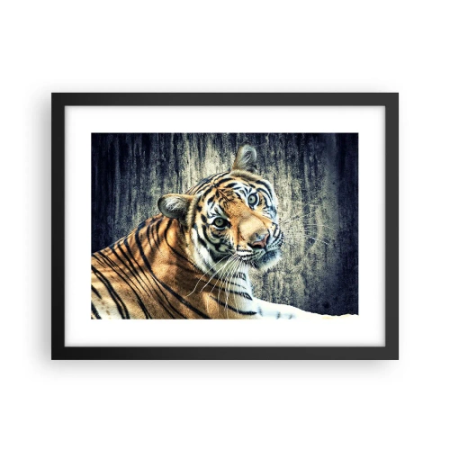 Poster in einem schwarzem Rahmen - Portrait in Lichtstrahlen - 40x30 cm