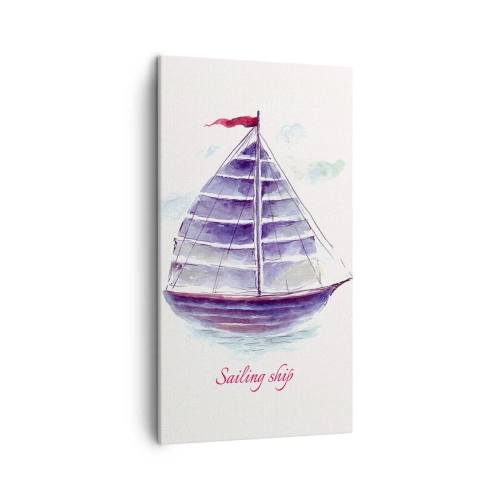 Bild auf Leinwand - Leinwandbild - Volle Segel und ruhiges Wasser - 45x80 cm