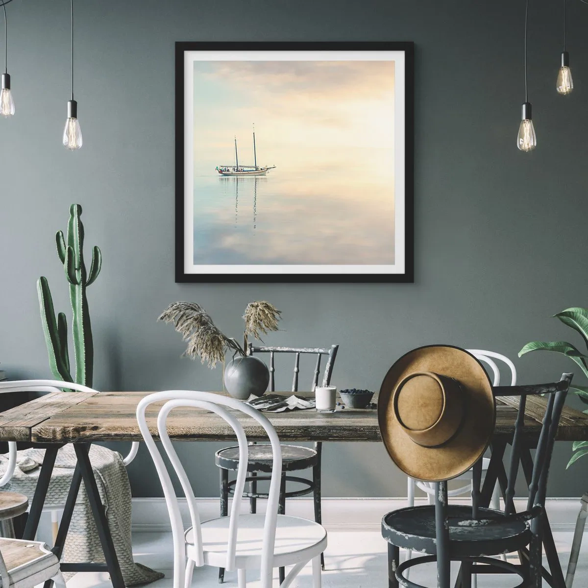 Poster in einem schwarzem Rahmen - Im Meer der Stille - 30x30 cm