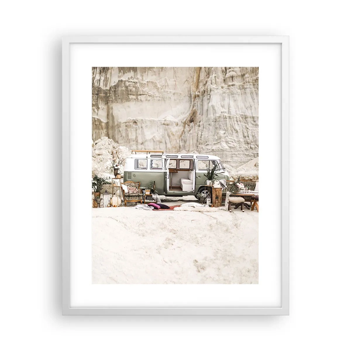 Poster in einem weißen Rahmen - Es ist die Zeit, die Reise zu beginnen - 40x50 cm