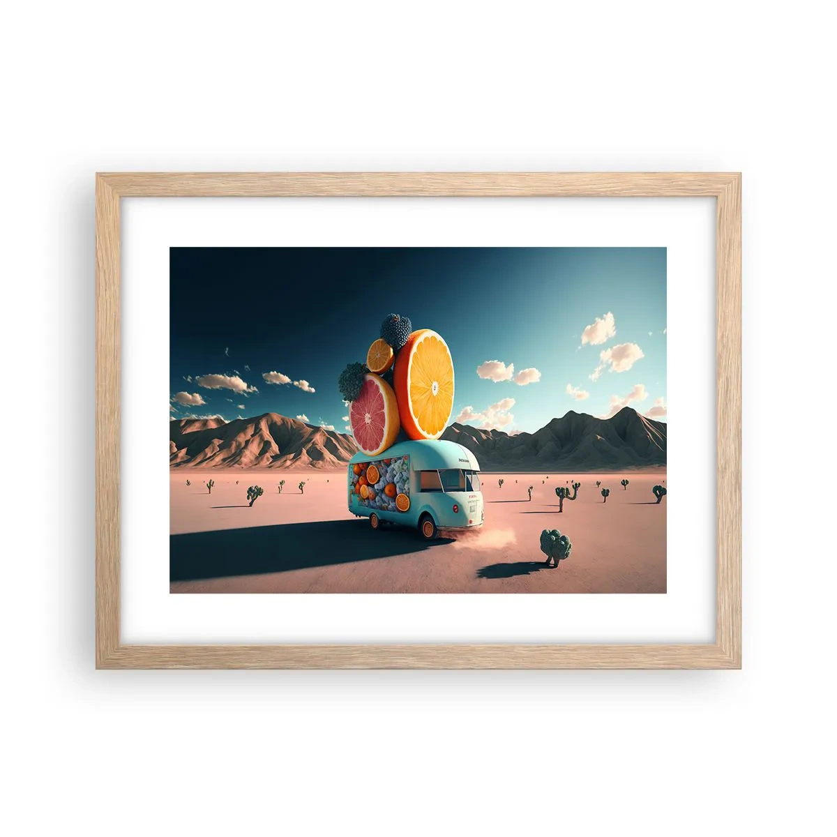 Poster in einem Rahmen aus heller Eiche - Geschmack von Urlaub - 40x30 cm