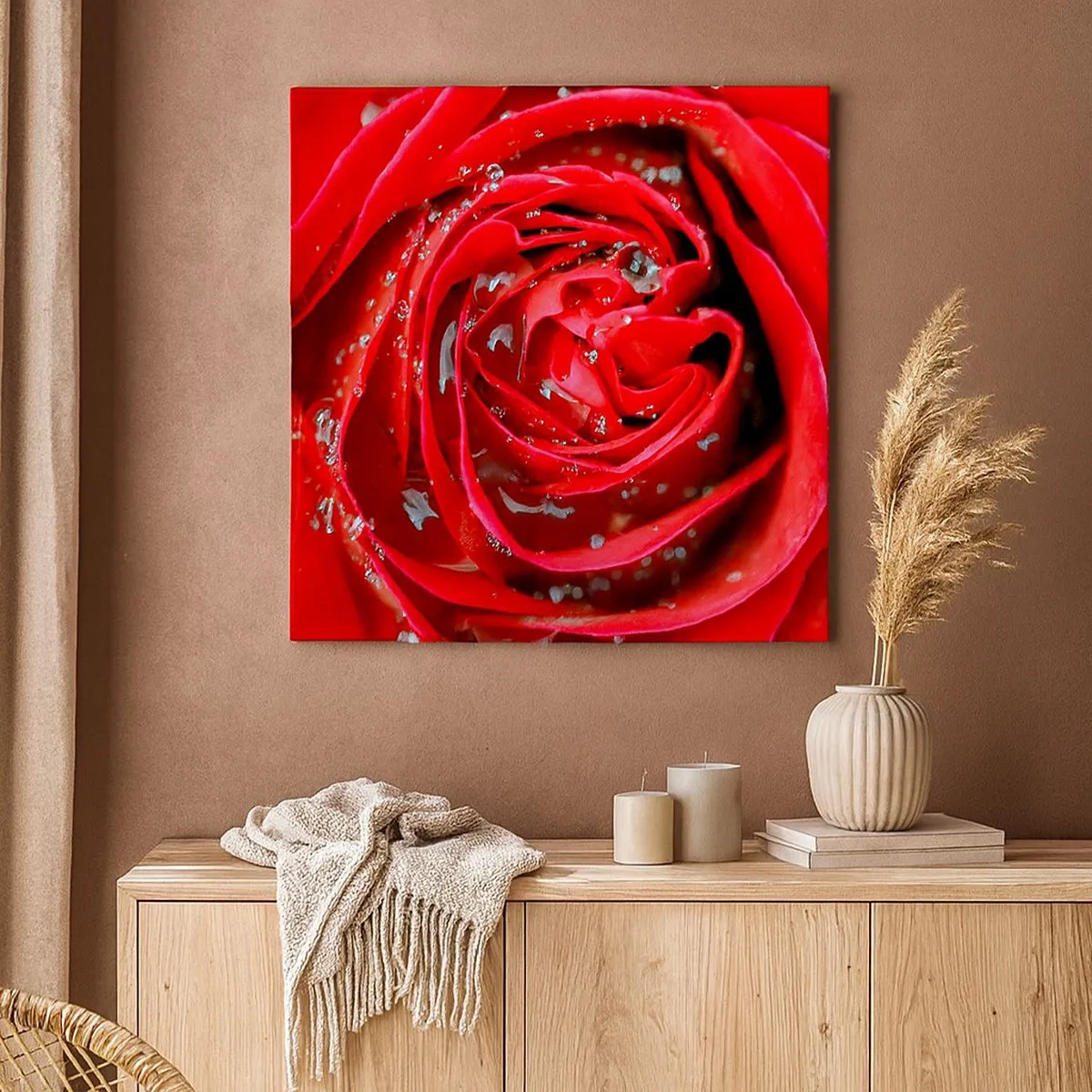 Bild auf Leinwand - Leinwandbild - In den Tautropfen - 30x30 cm