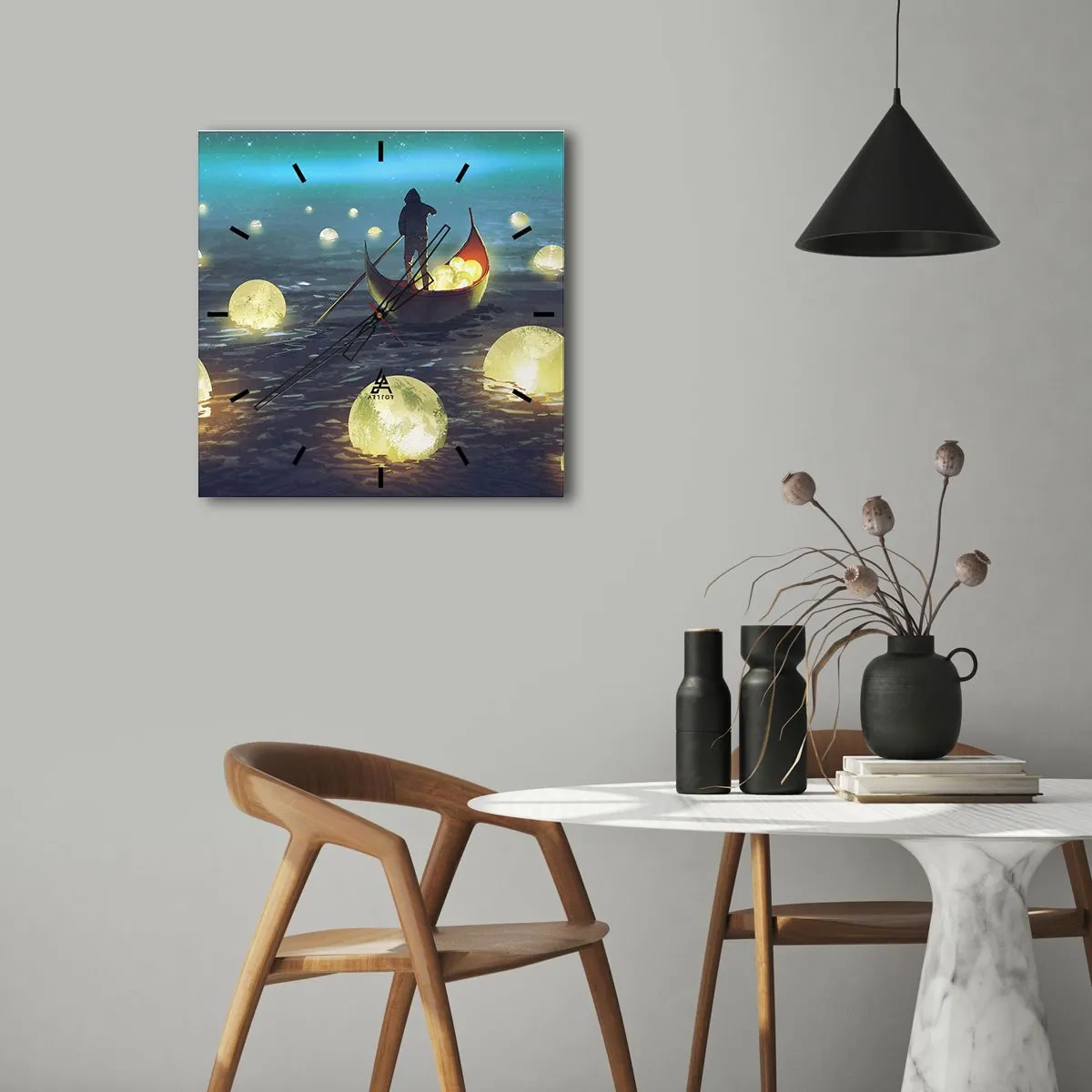 Wanduhr - Glasuhr - Dinge, von denen Philosophen nie geträumt haben - 40x40 cm