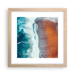 Poster in einem Rahmen aus heller Eiche - Berührung des Ozeans - 30x30 cm