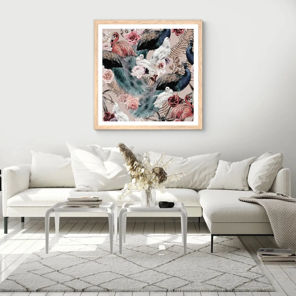 Poster in einem Rahmen aus heller Eiche - Im Schlossgarten - 40x40 cm