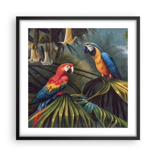 Poster in einem schwarzem Rahmen - Romantik in den Tropen - 50x50 cm