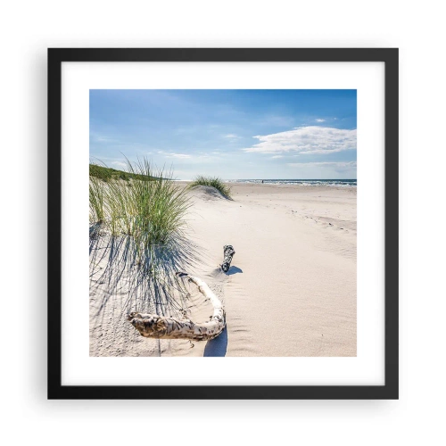 Poster in einem schwarzem Rahmen - Der schönste Strand? Ostsee-Strand - 40x40 cm