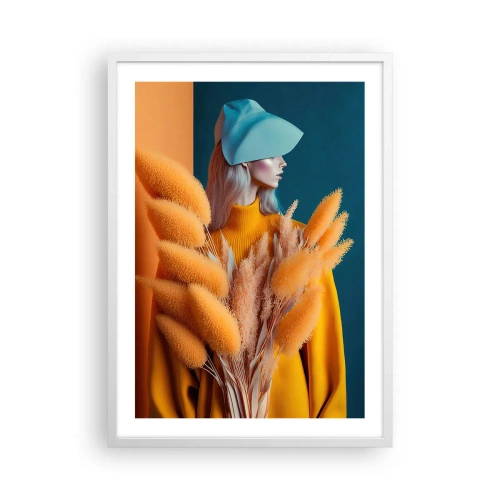 Poster in einem weißen Rahmen - Flauschiges Porträt - 50x70 cm