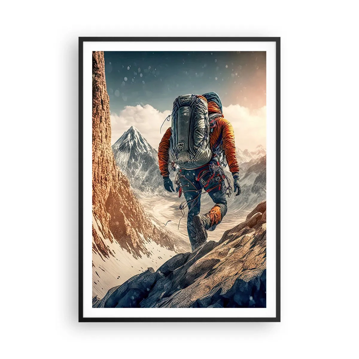 Poster in einem schwarzem Rahmen - Einsamer Krieger - 70x100 cm