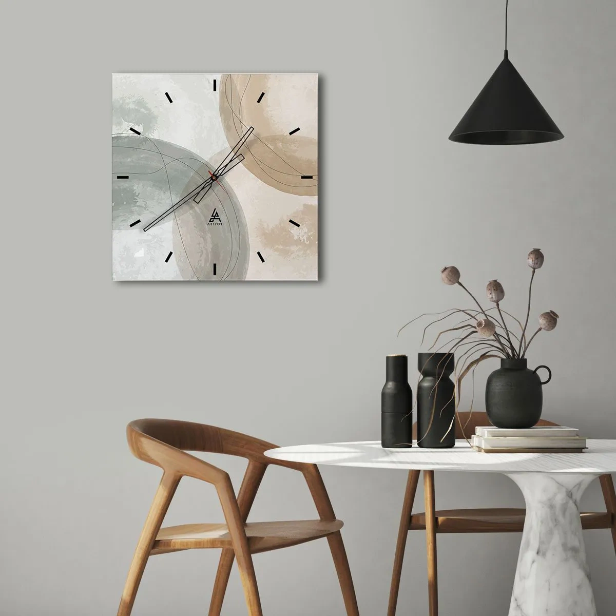 Wanduhr - Glasuhr - Welten durchdringen - 40x40 cm