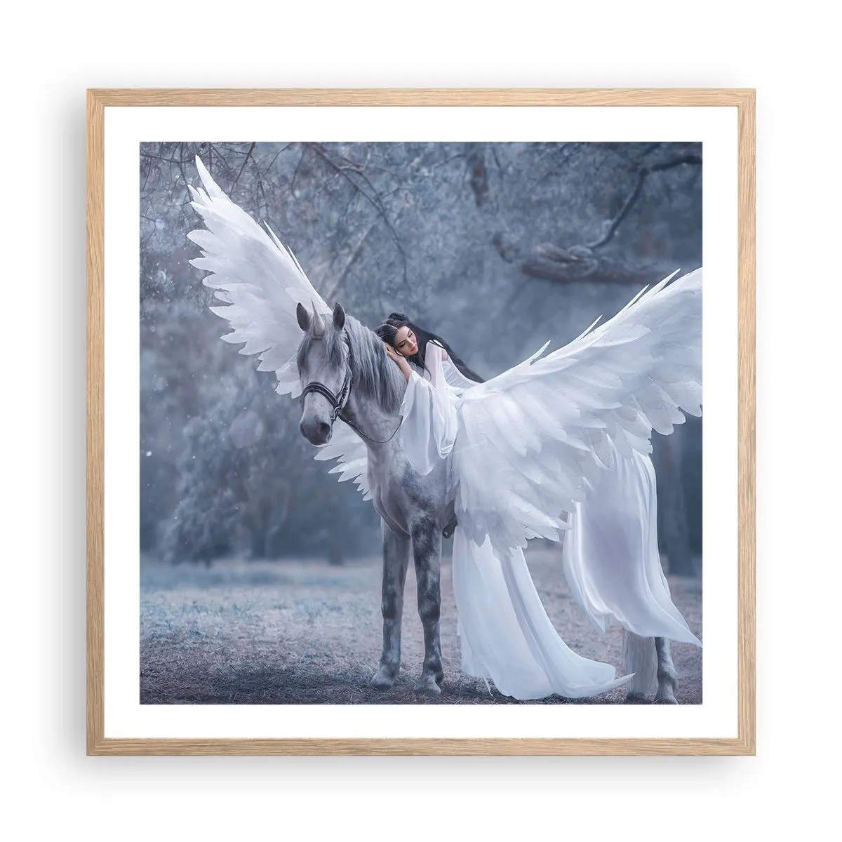 Poster in einem Rahmen aus heller Eiche - Ein inspirierter Moment - 60x60 cm