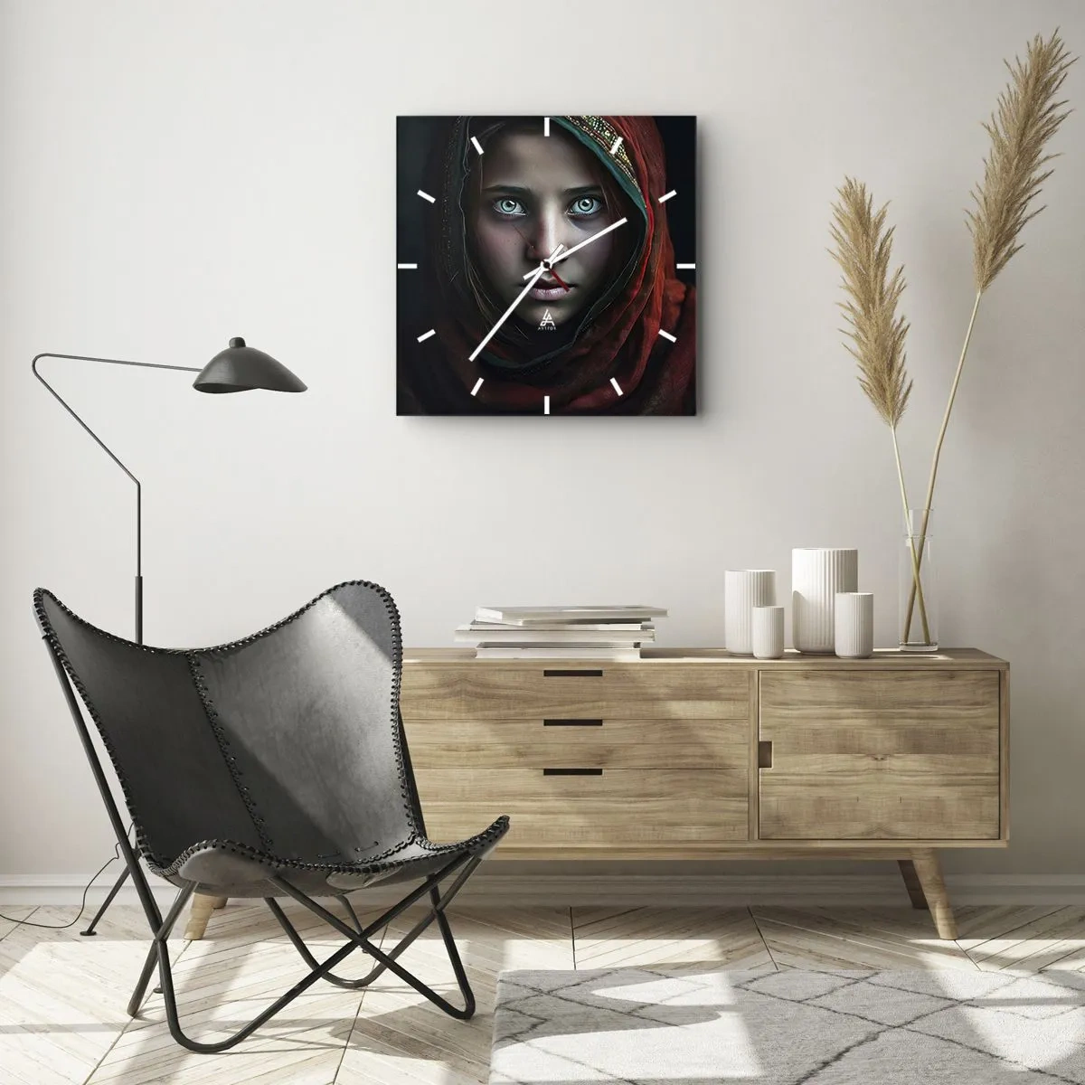 Wanduhr - Glasuhr - Prinzessin aus dem Osten - 40x40 cm