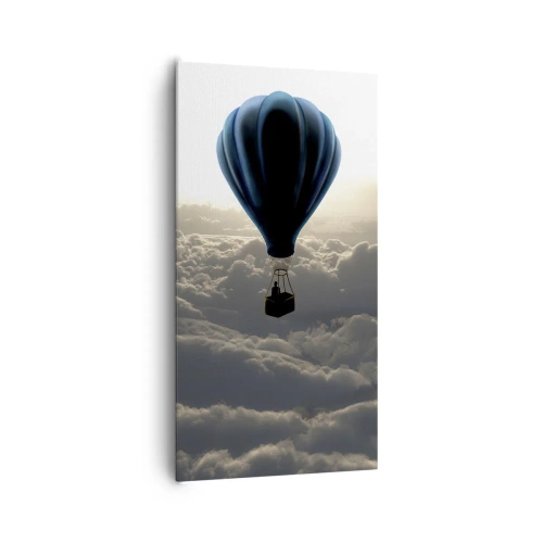 Bild auf Leinwand - Leinwandbild - Ein Wanderer über den Wolken - 65x120 cm