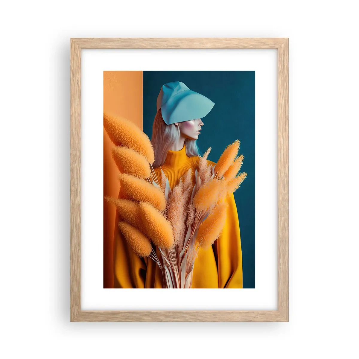 Poster in einem Rahmen aus heller Eiche - Flauschiges Porträt - 30x40 cm